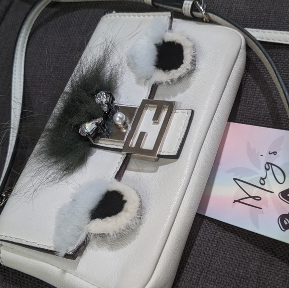 Fendi: Fur Monster Micro Fur Animal Buggie Baguette Chain Crossbody - Picture 8 of 16